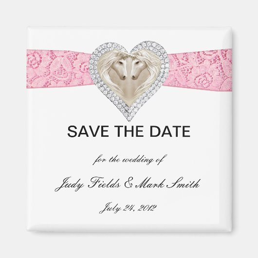 Unicorn Roze kant sparen de Magnet van de Datum (Voorkant)