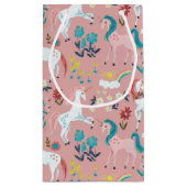 Unicorn roze mooie magische meisjesverjaardag klein cadeauzakje (Achterkant)