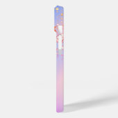 Unicorn roze paarse sterren holografische naam Case-Mate iPhone case (Achterkant / Links)