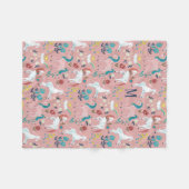 Unicorn roze regenboogmeisjes, overdruk fleece deken (Voorkant (Horizontaal))