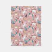 Unicorn roze regenboogmeisjes, overdruk fleece deken (Voorkant)