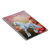 Unicorn roze Roses Fantasy Horse Notitieboek (Rechterzijde)