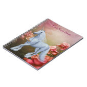 Unicorn roze Roses Fantasy Horse Notitieboek (Linkerzijde)