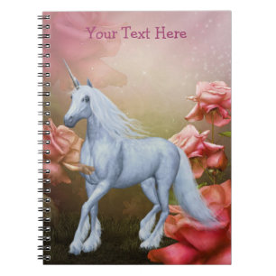 Unicorn roze Roses Fantasy Horse Notitieboek