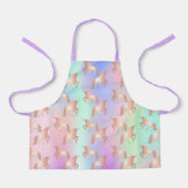 Unicorn roze roze roze goudregenboogmint groen schort (Voorkant)