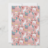 Unicorn roze schattige magische meisjes eerste ver kaart (Achterkant)