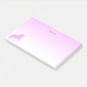 Unicorn roze witte monogram post-it® notes (Schuin)