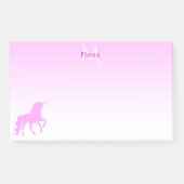 Unicorn roze witte monogram post-it® notes (Voorkant)