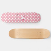 Unicorn roze witte poka stippen skateboard (Horizontaal)