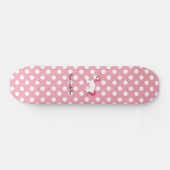 Unicorn roze witte poka stippen skateboard (Horizontaal)