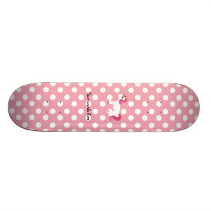 Unicorn roze witte poka stippen skateboard