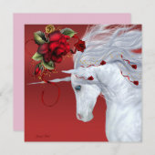 Unicorn-Rozen Feestdagenkaart (Voorkant / Achterkant)