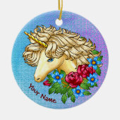 Unicorn-Rozen Keramisch Ornament (Voorkant)