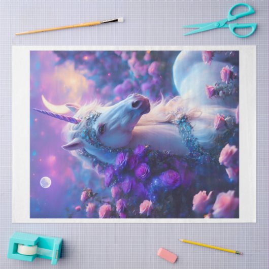 Unicorn-Rozen Tissuepapier (Craft)