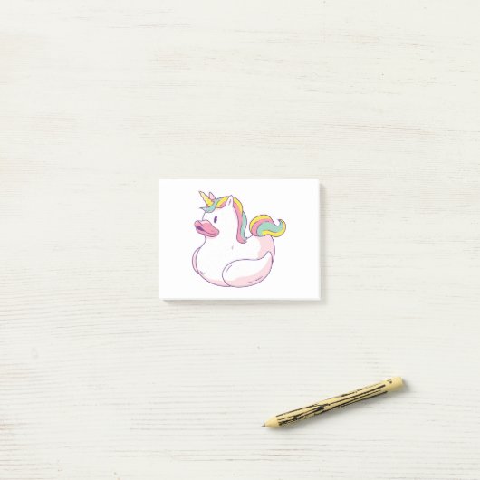 Unicorn Rubber Duck Post-it® Notes (Op bureau)