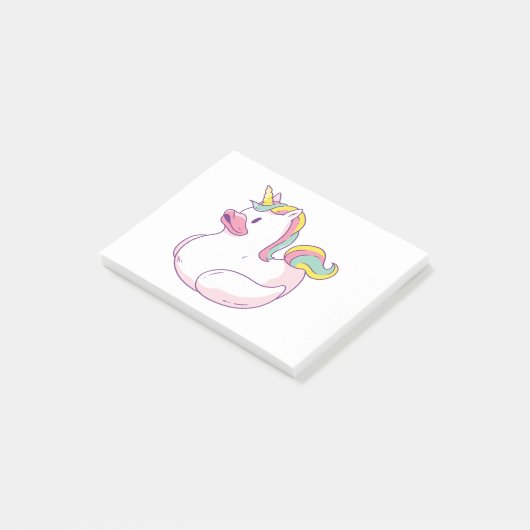 Unicorn Rubber Duck Post-it® Notes (Schuin)