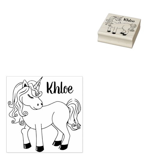 Unicorn Rubberstempel (Gestempeld)
