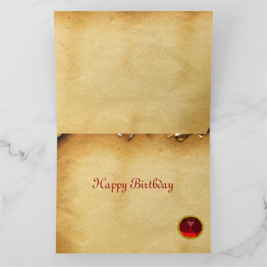 UNICORN Ruby, Happy Birthday Kaart (Binnen)