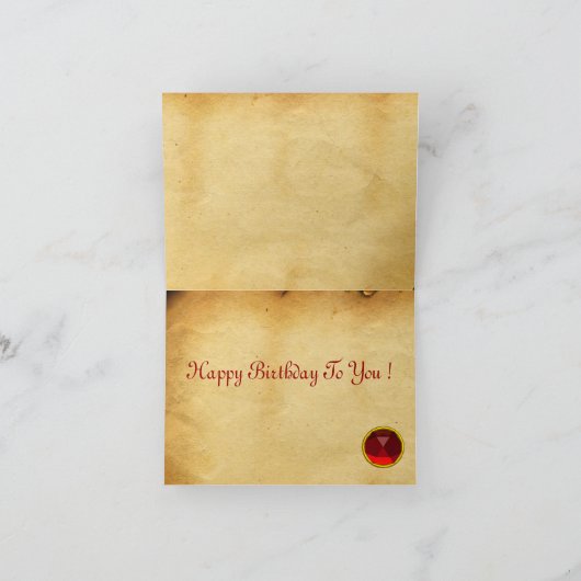 UNICORN Ruby, Happy Birthday Kaart (Binnen)