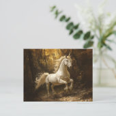 Unicorn Running Through The Forest Painting Briefkaart (Staand voorkant)