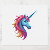 Unicorn Santa Hat Christmas T-Shirt (4) Sparkling Wijnetiket (Enkel label)