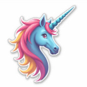 Unicorn Santa Hat Christmas T-Shirt (4) Sticker (Voorkant)