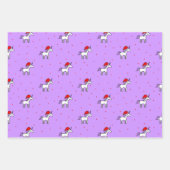 Unicorn Santa in een verscheidenheid van Achtergro Inpakpapier Vel (Voorkant 3)