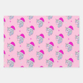 Unicorn Santa kerstcadecadeau, pakpapier Inpakpapier Vel (Voorkant 3)