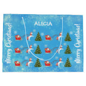Unicorn Santa Snowflakes Xmas - Gepersonaliseerde  Groot Cadeauzakje (Achterkant)