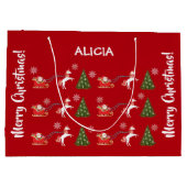 Unicorn Santa Snowflakes Xmas - Gepersonaliseerde  Groot Cadeauzakje (Achterkant)