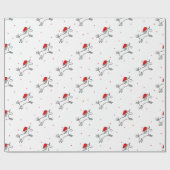Unicorn Santa White background Wrapping Paper Cadeaupapier (Vlak)