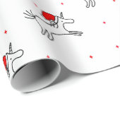 Unicorn Santa White background Wrapping Paper Cadeaupapier (Rol Hoek)