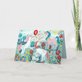 Unicorn schattige verjaardagskaart voor meisjes kaart