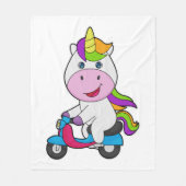 Unicorn Scooter Fleece Deken (Voorkant)