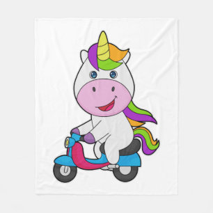 Unicorn Scooter Fleece Deken