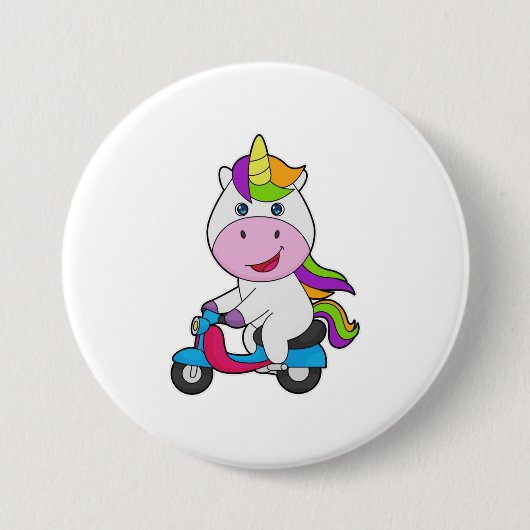 Unicorn Scooter Ronde Button 7,6 Cm (Voorkant)