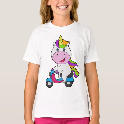 Unicorn Scooter T-shirt (Voorkant)