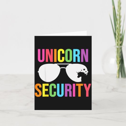 Unicorn Security Birthday Family Halloween Costume Kaart (Voorkant)