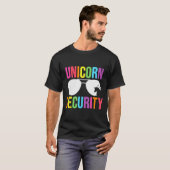 Unicorn Security Birthday Family Halloween Costume T-shirt (Voorkant volledig)