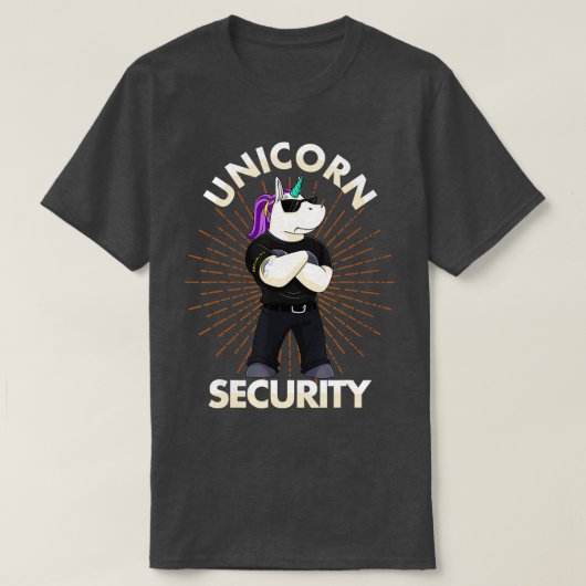 Unicorn Security Birthday Mannen Boys Dad Gift T-shirt (Design voorkant)