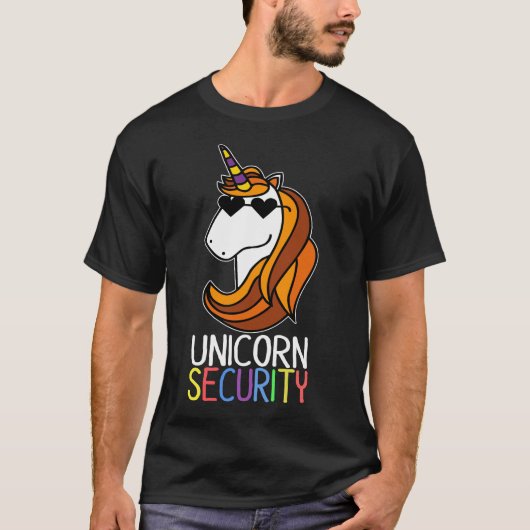 Unicorn Security Funny Easy Halloween Costume Gift T-shirt (Voorkant)