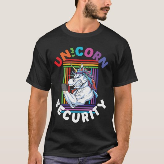 Unicorn Security Funny Halloween T-shirt (Voorkant)