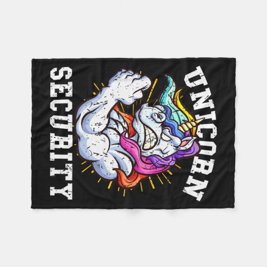 Unicorn Security - Manly Muscular Unicorn Lovers  Fleece Deken (Voorkant (Horizontaal))