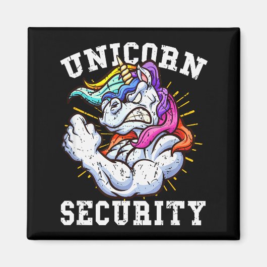 Unicorn Security - Manly Muscular Unicorn Lovers  Magneet (Voorkant)