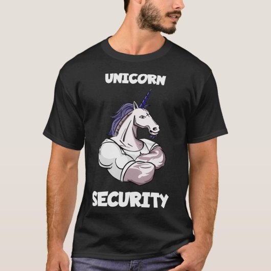 Unicorn Security Pap Manly Musea Birthday Securit T-shirt (Voorkant)