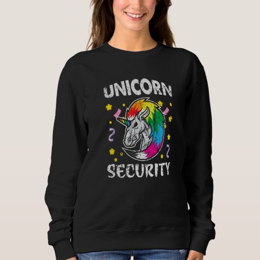Unicorn Security Rainbow Cute Unicorn  Trui (Voorkant)
