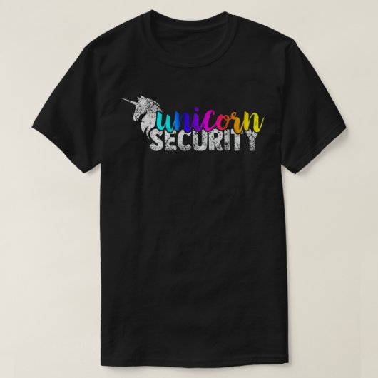 Unicorn Security Rainbow Squad T-shirt Funny Dad B (Design voorkant)