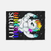 Unicorn Security Squad Muscle Tee Funny Dad Brothe Fleece Deken (Voorkant (Horizontaal))