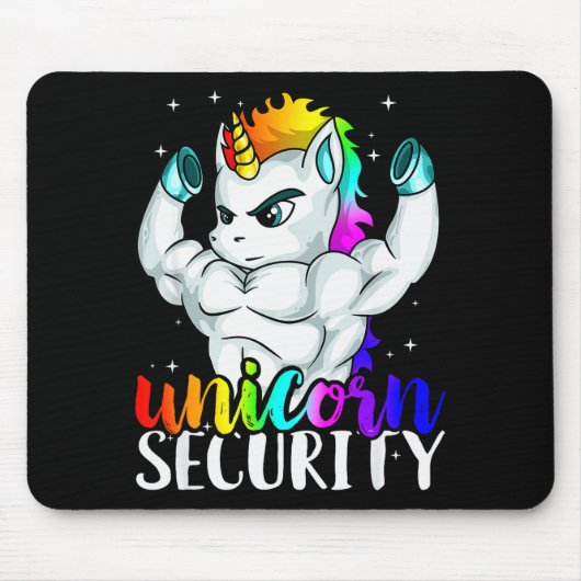 Unicorn Security Squad Muscle Tee Funny Dad Brothe Muismat (Voorkant)