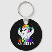 Unicorn Security Squad Muscle Tee Funny Dad Brothe Sleutelhanger (Voorkant)